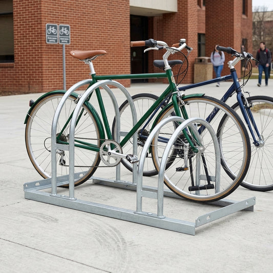 Bicycle rack for 2–3 cycles, galvanised steel, 1.85–3.2m