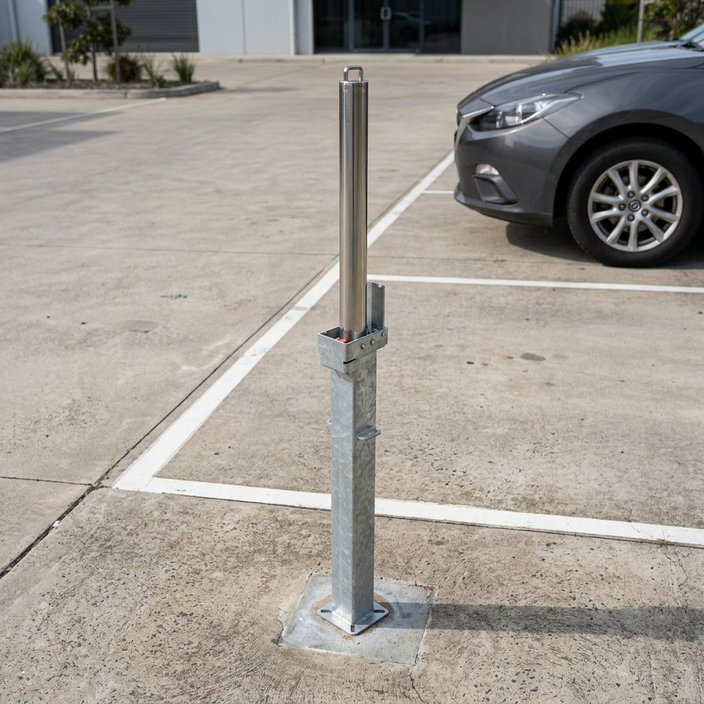 745mm Telescopic Bollard Stainless Steel Retractable Lock