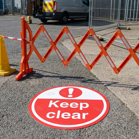 450mm Floor Sign Keep Clear Red/White Slip-Resistant Vinyl