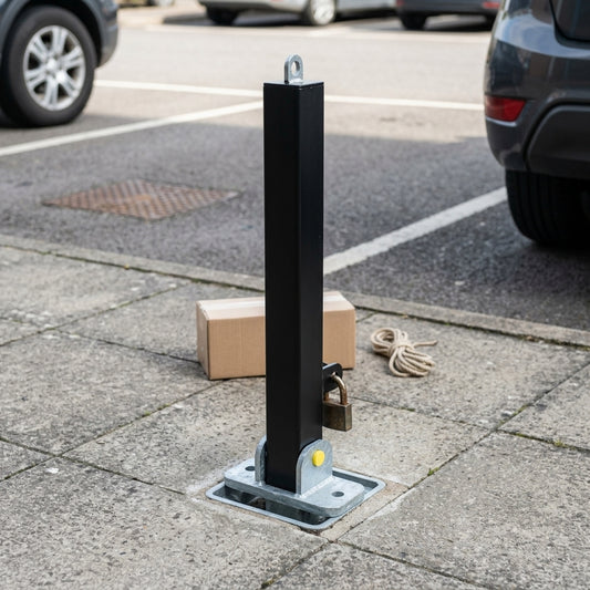 Square Toplok Padlockable Parking Post – Galvanised Steel