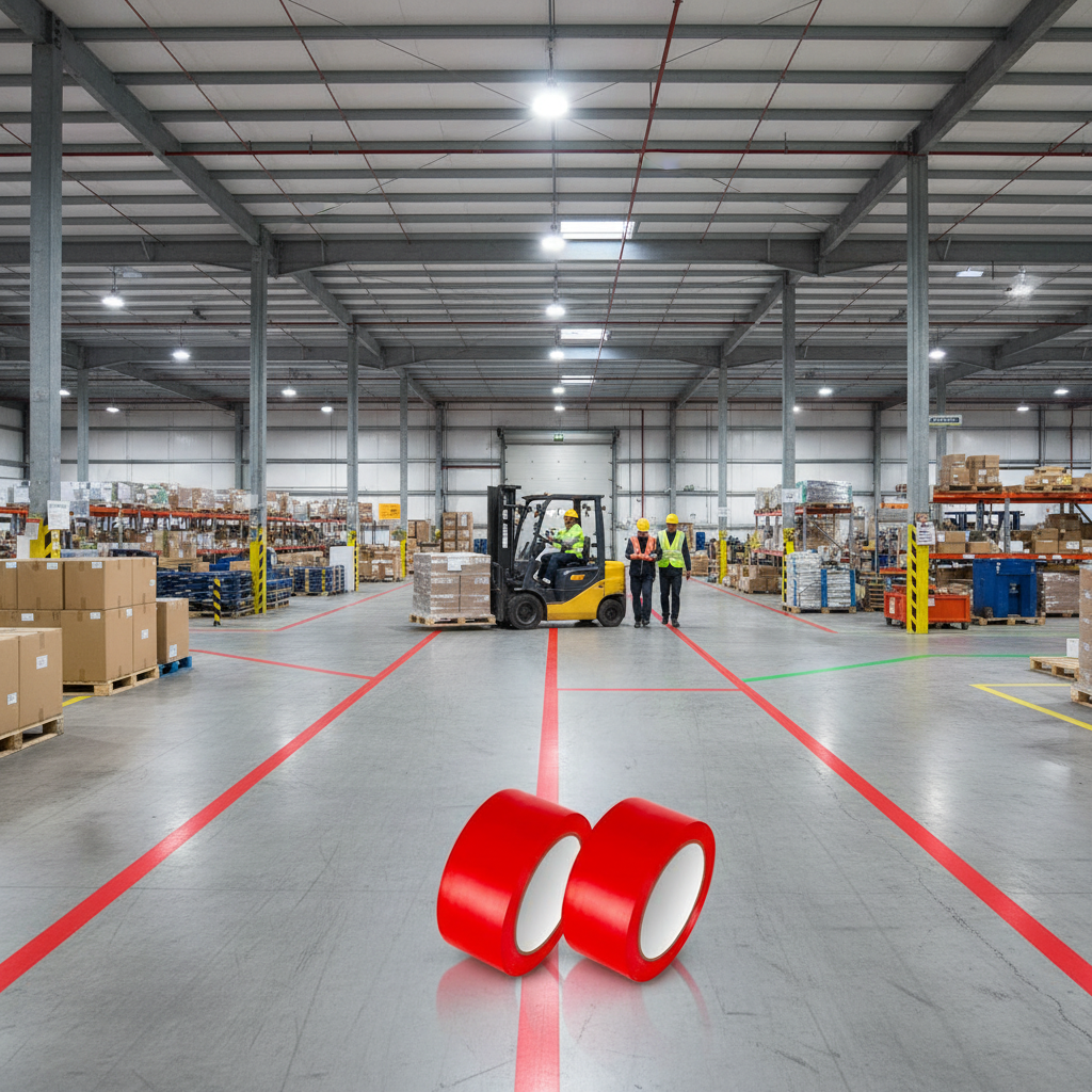 Premium Industrial Grade PVC Vinyl Floor Marking Tape - Bundle of 12 Rolls (50mm x 33m, 0.15mm Thick) for Safety and Organization