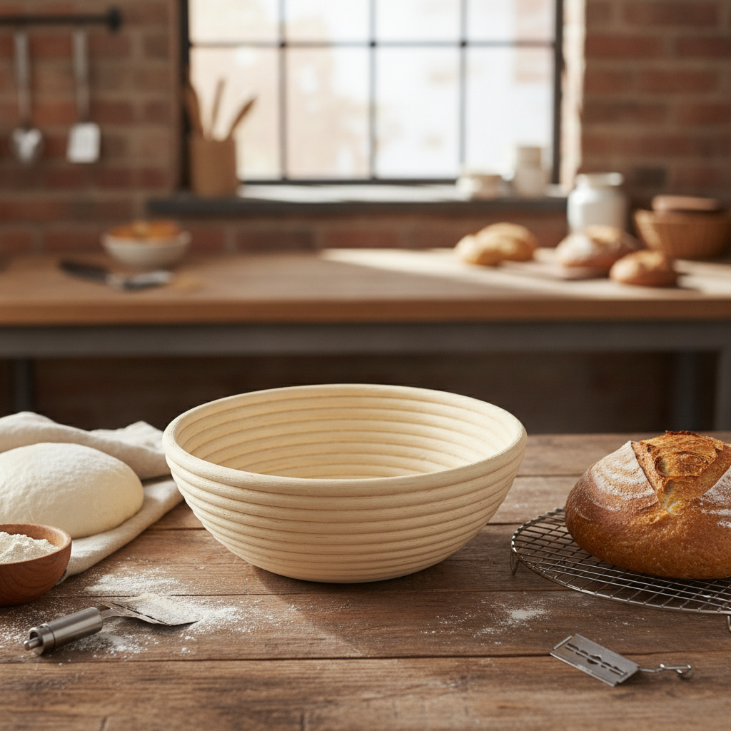 Natural Rattan Round Bread Proofing Basket 1kg for Artisan Baking