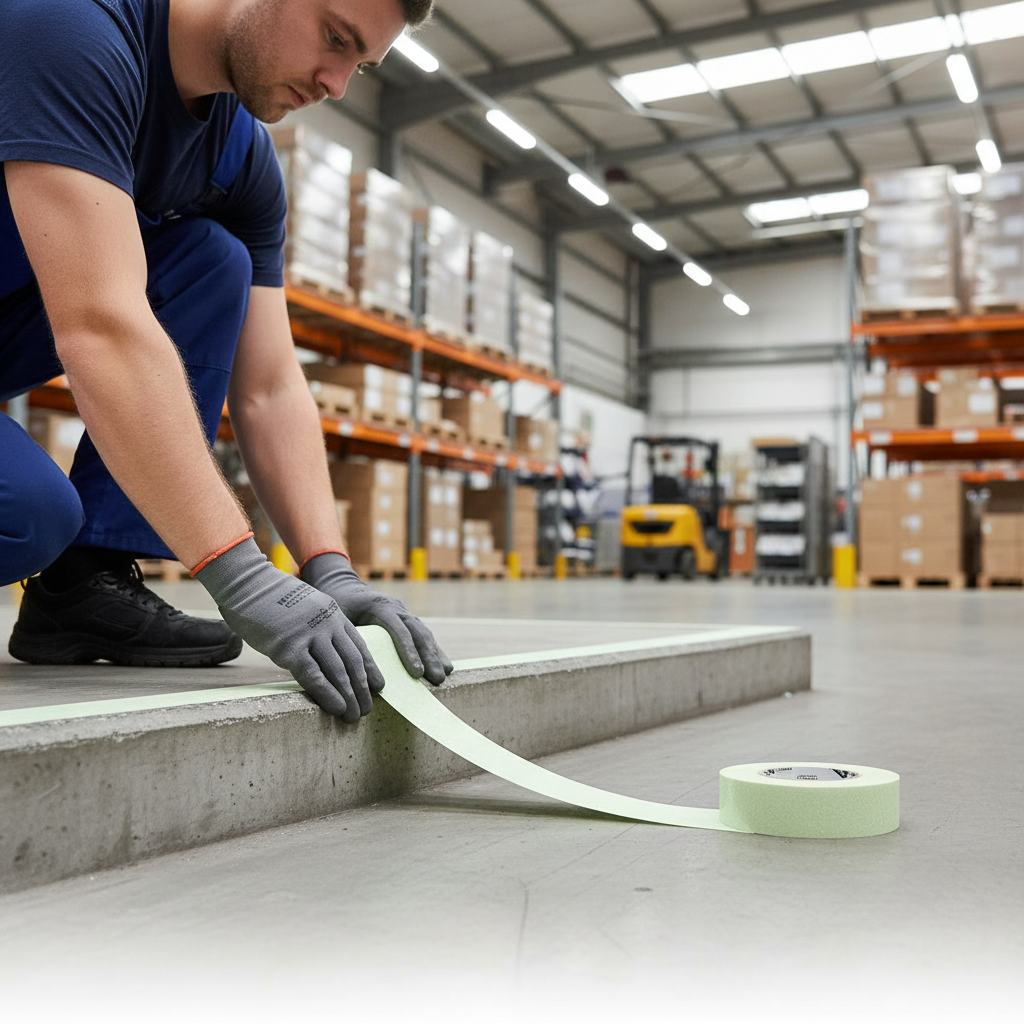 Premium Anti-Slip Tape Roll - Luminous Glow in the Dark, 1" x 5 Meters with High Traction Surface for Indoor and Outdoor Safety