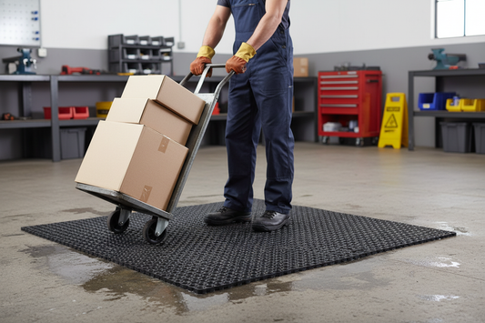 Premium Heavy Duty Rubber Duckboard Matting 100cm x 150cm with Slip-Resistant Surface and Octagonal Drainage Holes for Industrial Use