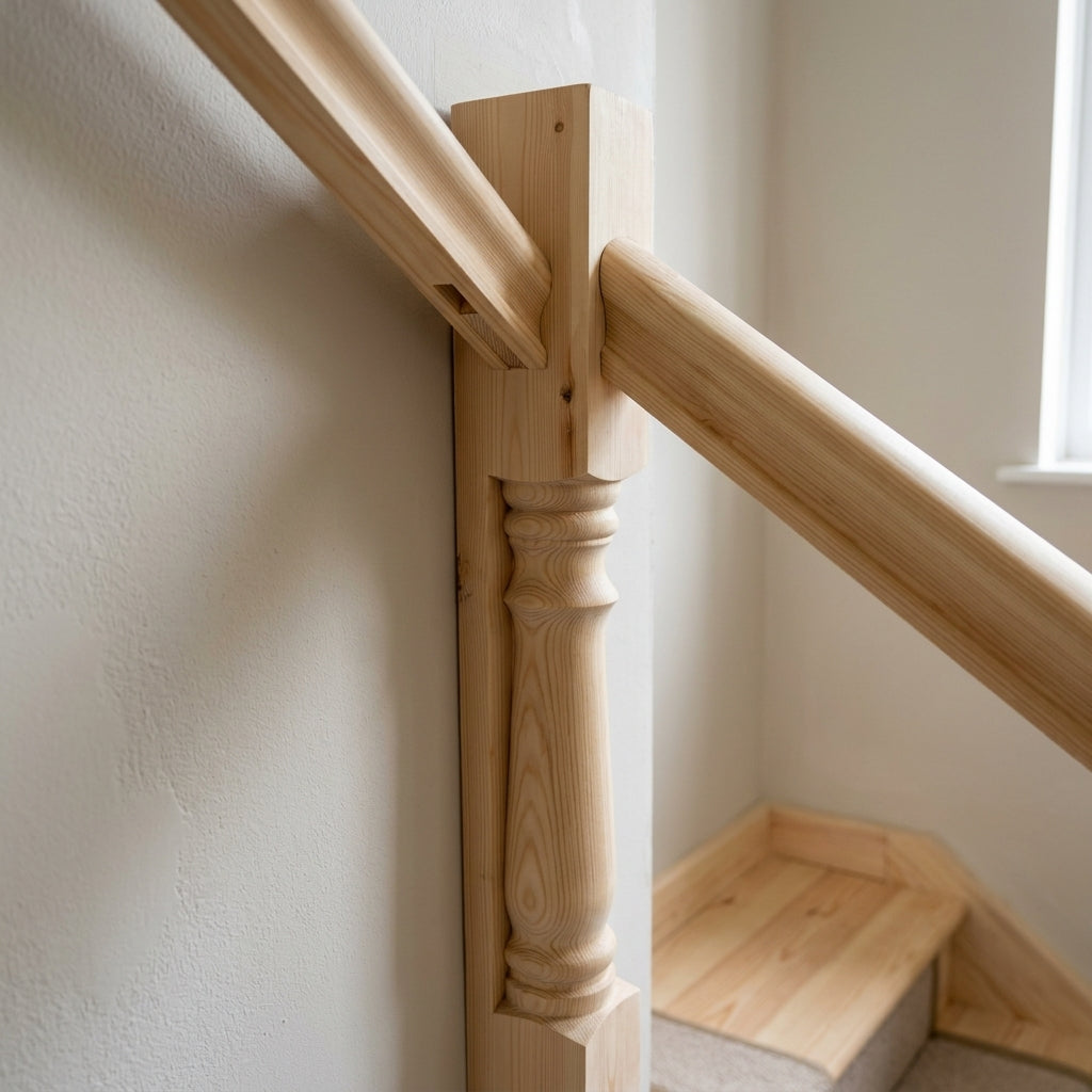 140mm x 1500mm Pine Half Newel Post (view 2)