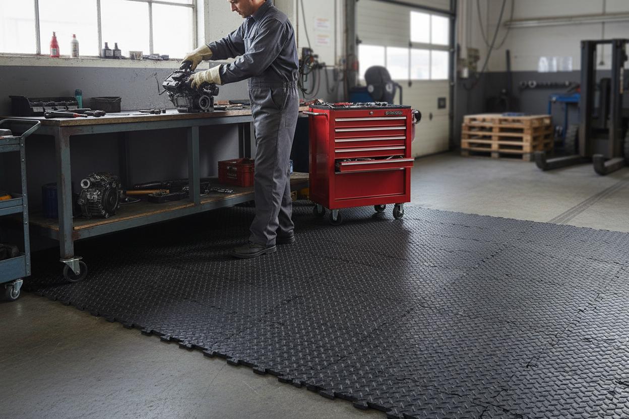 Premium Interlocking Non-Slip Tile System - 14mm Height, Chemical Resistant, Easy Assembly for Indoor and Outdoor Use