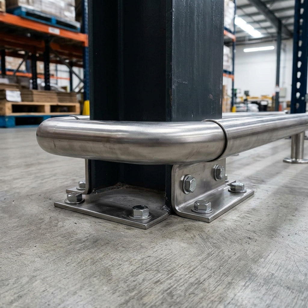 50mm Stainless Steel Rail – Low Level Cart Protection (view 2)