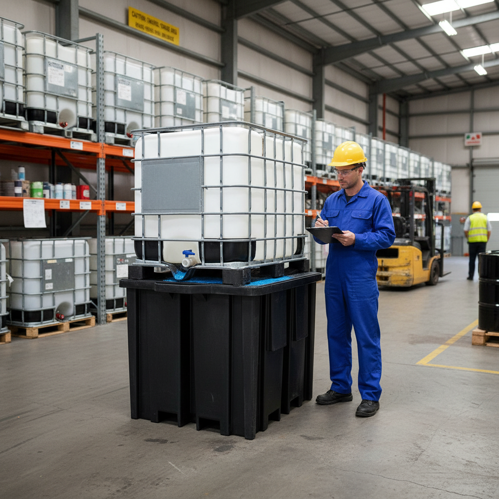 Recycled Polyethylene IBC Spill Pallet with 4-way FLT access - BB1FWR