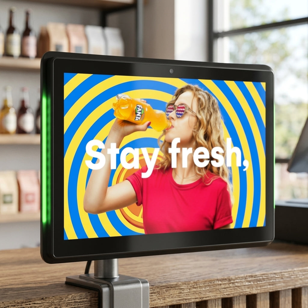 10" & 15" LED slimline POS Android display with PoE (view 2)