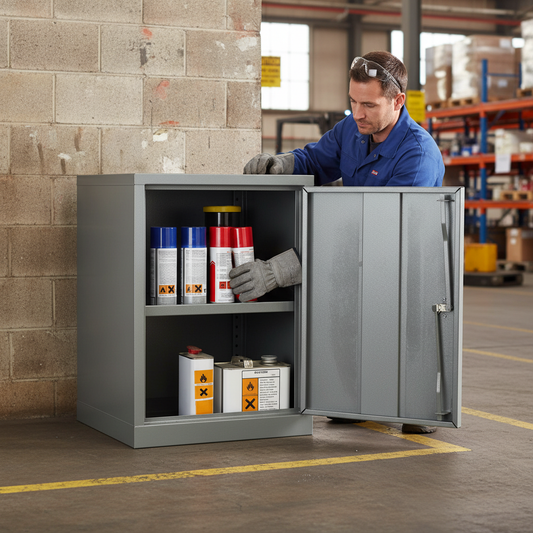 Hazardous Liquid COSHH Cabinet - COSHH24/18 ||L457mm x W457mm x H609mm