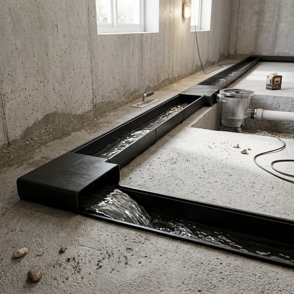 2000mm Drainage Channel - Plastic for Basement Waterproofing