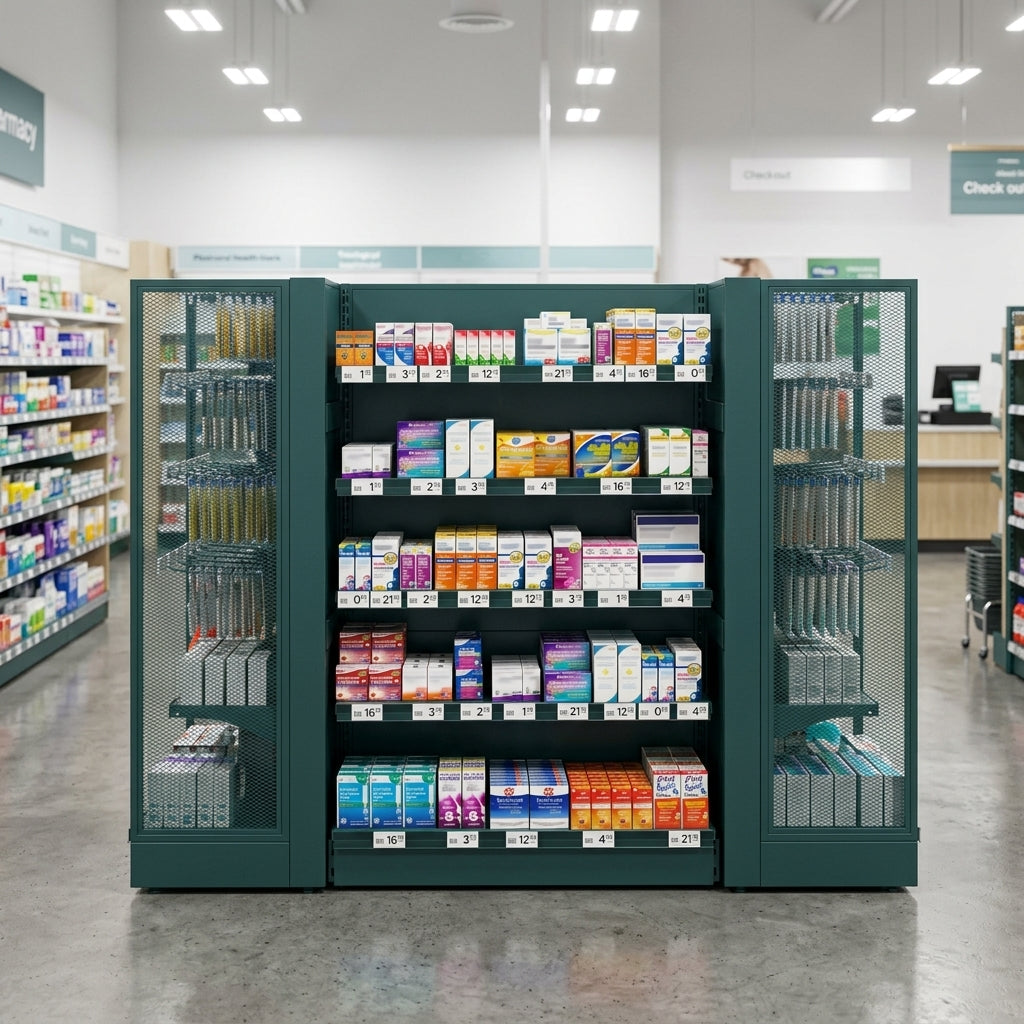 Pharmacy Standard Gondola Island Display Unit