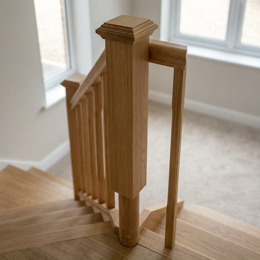 210mm Newel Post Oak with 90mm Top Section