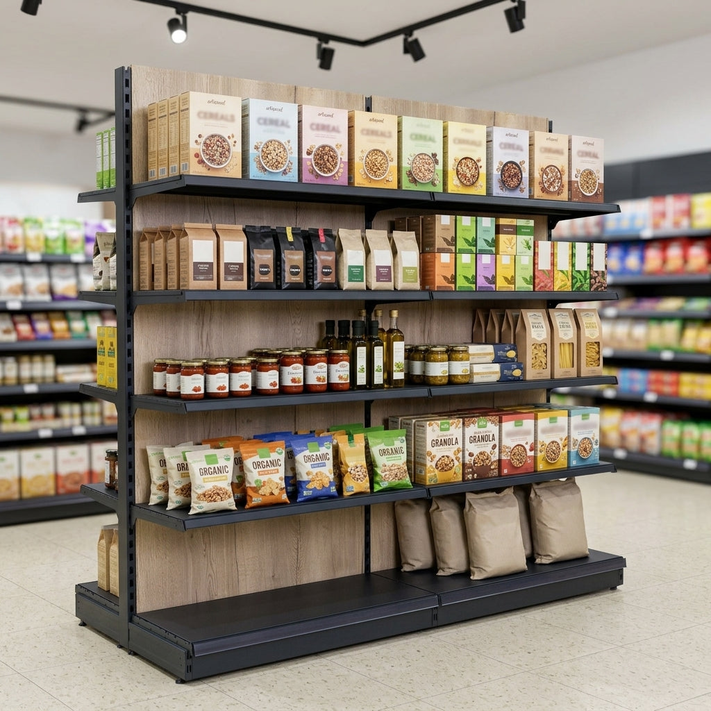 1.6m High Wood Effect Wall Bay Shelving 500–1000mm Wide