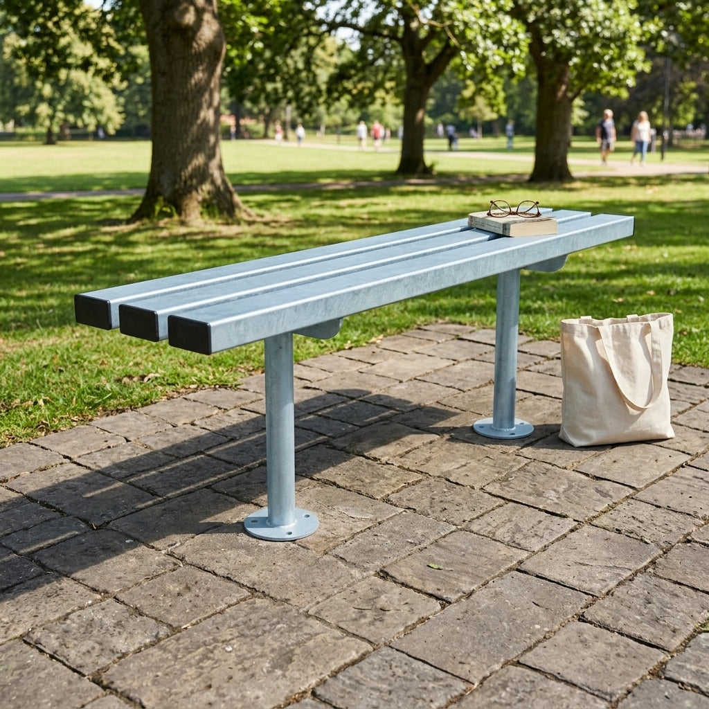 1200mm Mild Steel Outdoor Bench, Galvanised