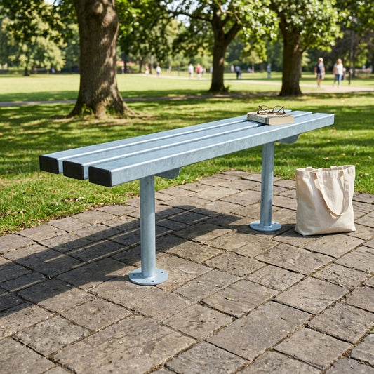 1200mm Mild Steel Outdoor Bench, Galvanised