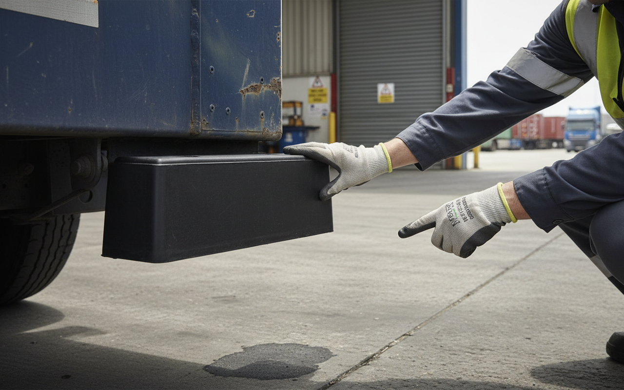 Premium Heavy Duty Rubber HGV Bumper for Light and Heavy Goods Vehicles - Durable Impact Protection 250 x 80 x 90 mm