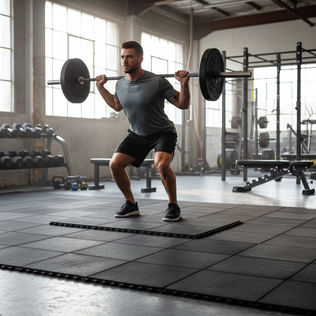 Premium Interlocking Gym Mat - Durable Anti-Fatigue Flooring for Fitness Environments