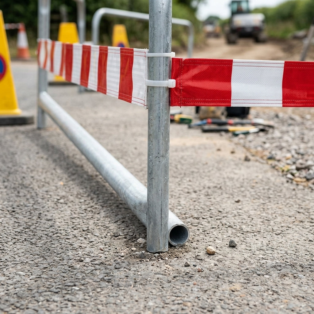 60mm galvanised steel hoop barrier, variable widths (view 2)