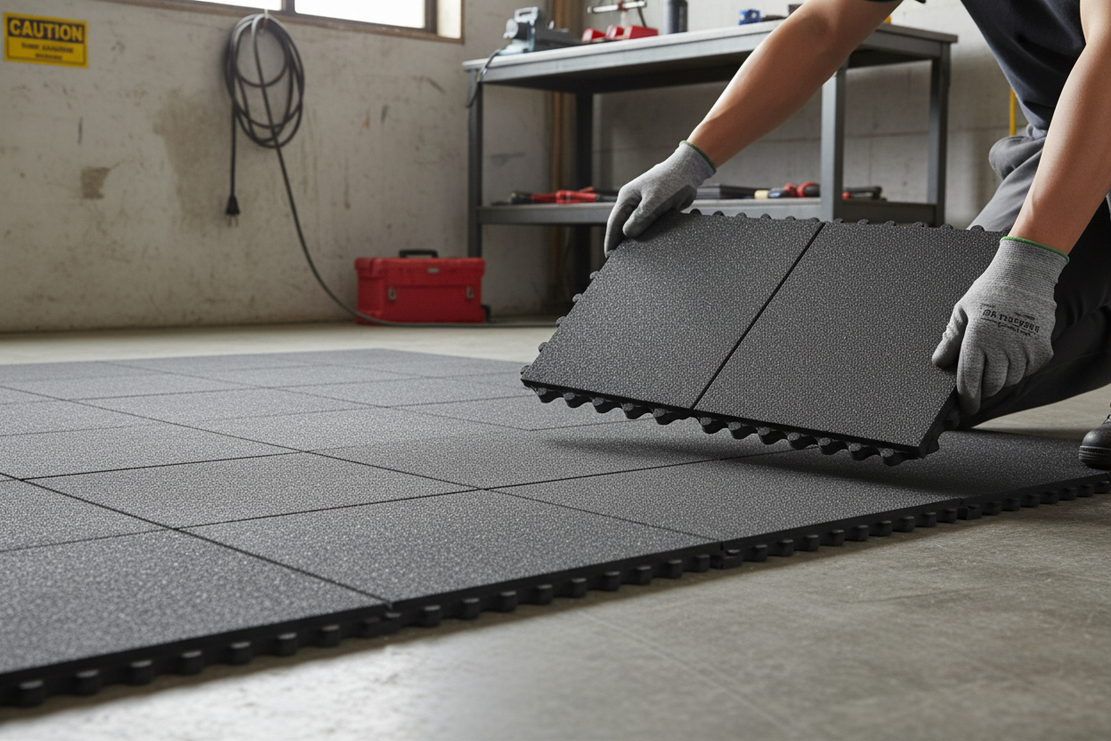 Premium Heavy Duty Anti-Fatigue Matting System with 100% Nitrile for Exceptional Ergonomic Comfort and Safety in Industrial Areas