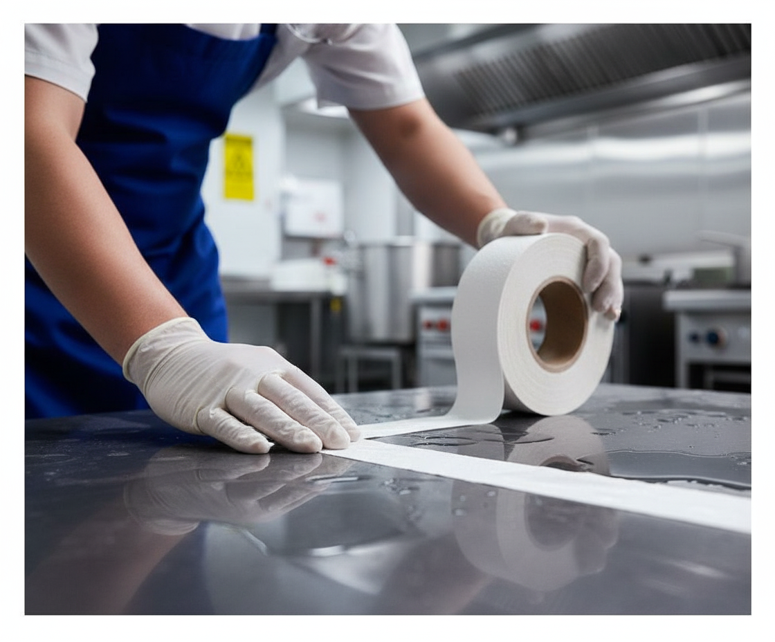 Professional Waterproof Non-Abrasive Anti-Slip Tape for Wet Environments - Ideal for Showers, Kitchens, Boats, and Swimming Pools