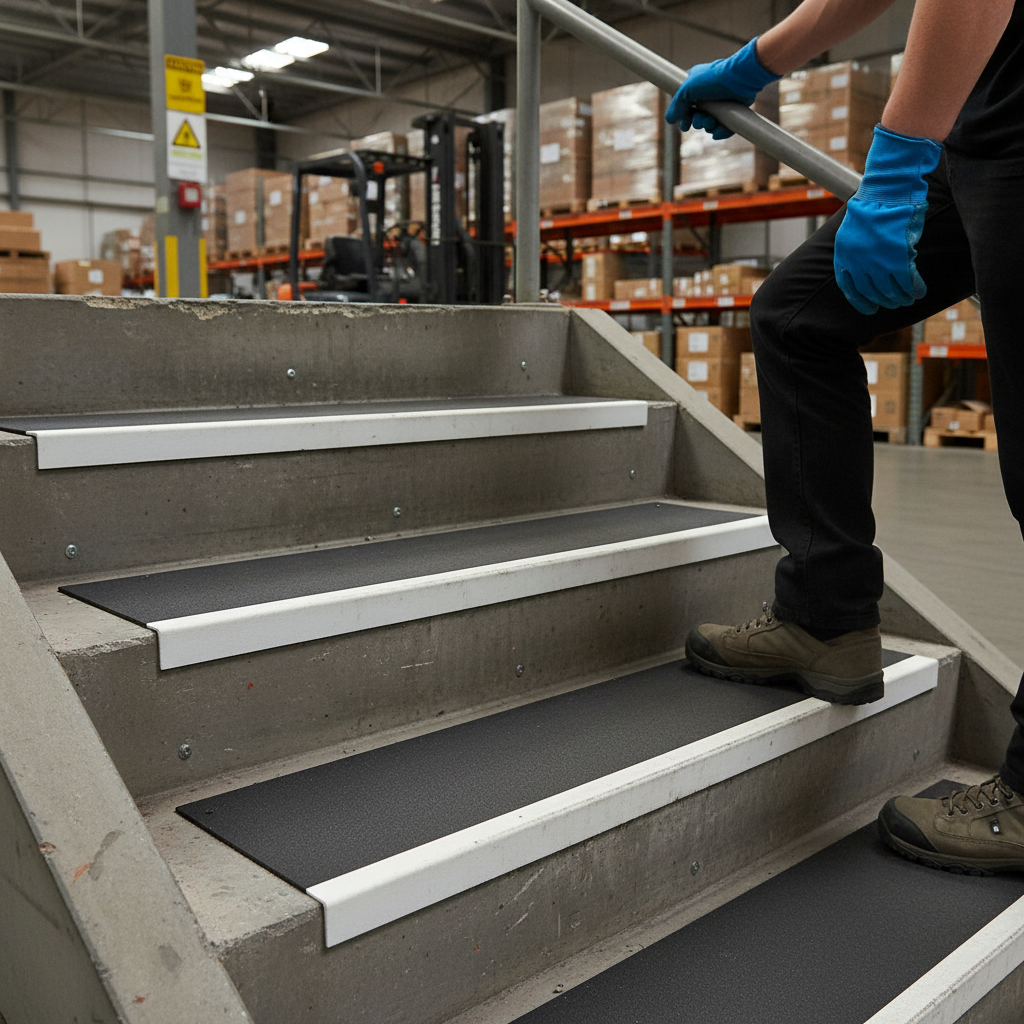 Premium Anti-Slip GRP Stair Tread Covers for Enhanced Safety - Durable Fiberglass Construction with Excellent Traction for Indoor and Outdoor Use