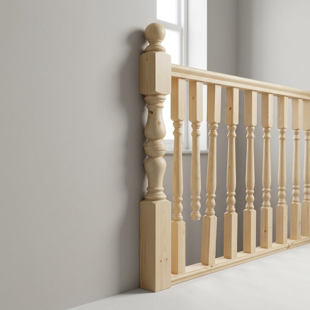 115mm x 1500mm Half Newel Pine