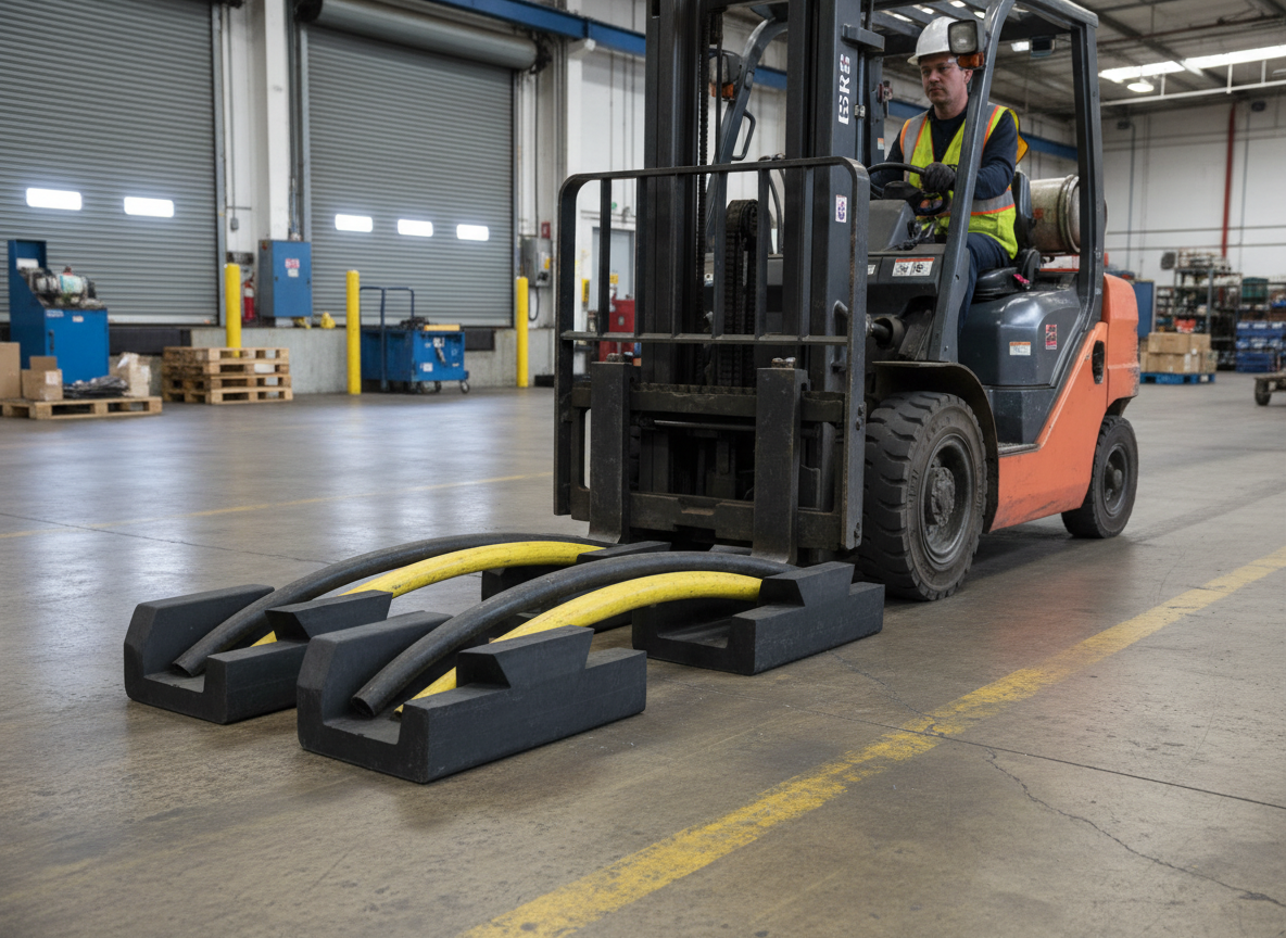 Premium Extendable Rubber Hose Ramp - Modular System for Cables and Hoses with Max Load of 44 Tonnes