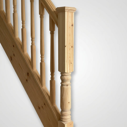 115mm x 1500mm Pine Half Newel Post