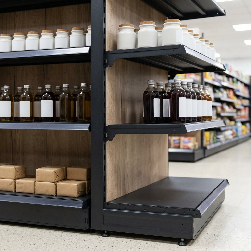 2.1m Wood Effect End Bay Shelving 500–1000mm Wide (view 2)