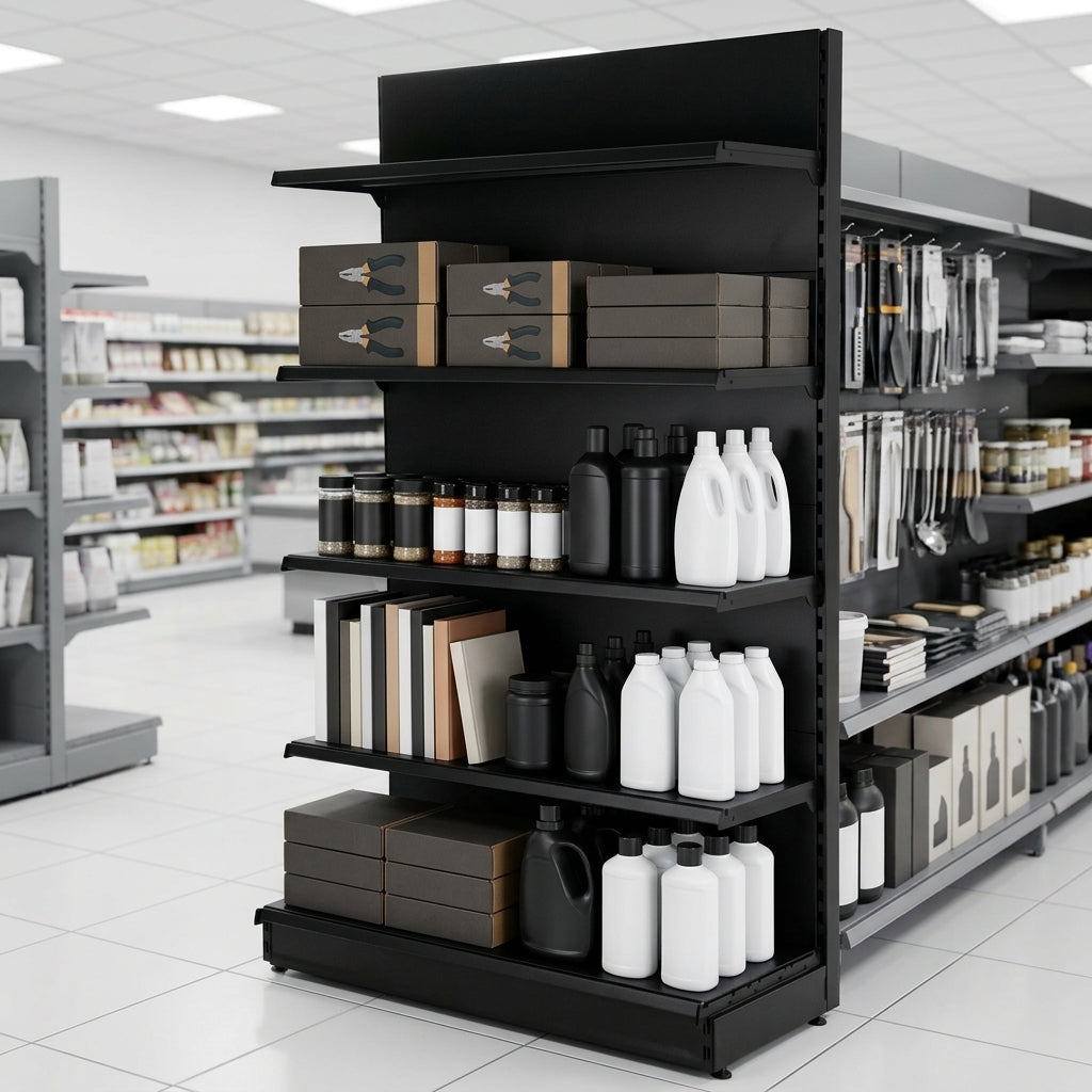 1.4m wall shelving bay 570mm base 470mm uppers adjustable