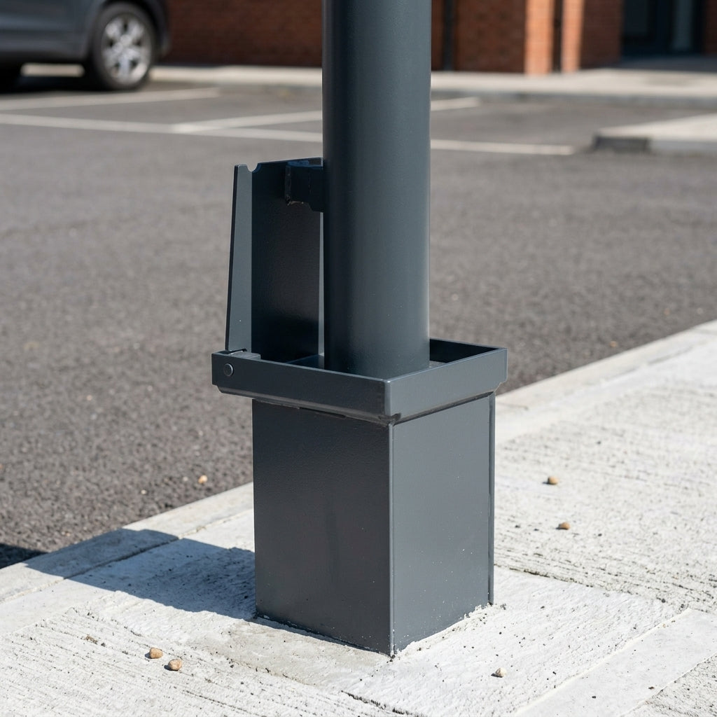 1200mm removeable galvanised steel bollard – 60–193mm diameter (view 2)