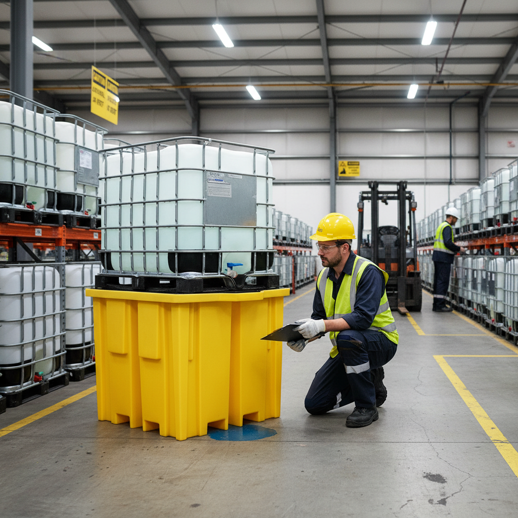 Single IBC Spill Pallet With 4-Way Forklift Entry - BB1FW ||1150ltr Sump Capacity