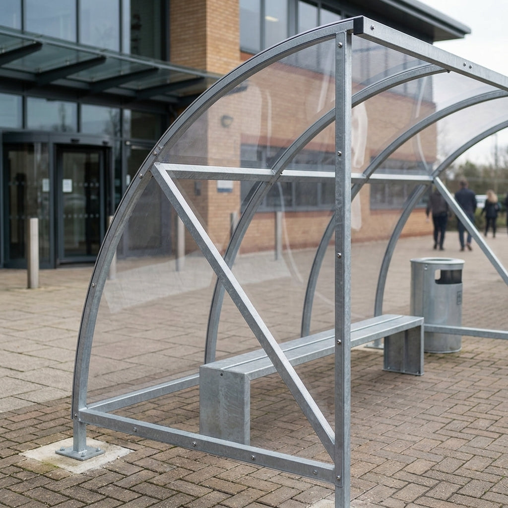 Smoking Shelter 2050–3500mm with Clear Panels – 6–10 Person (view 2)