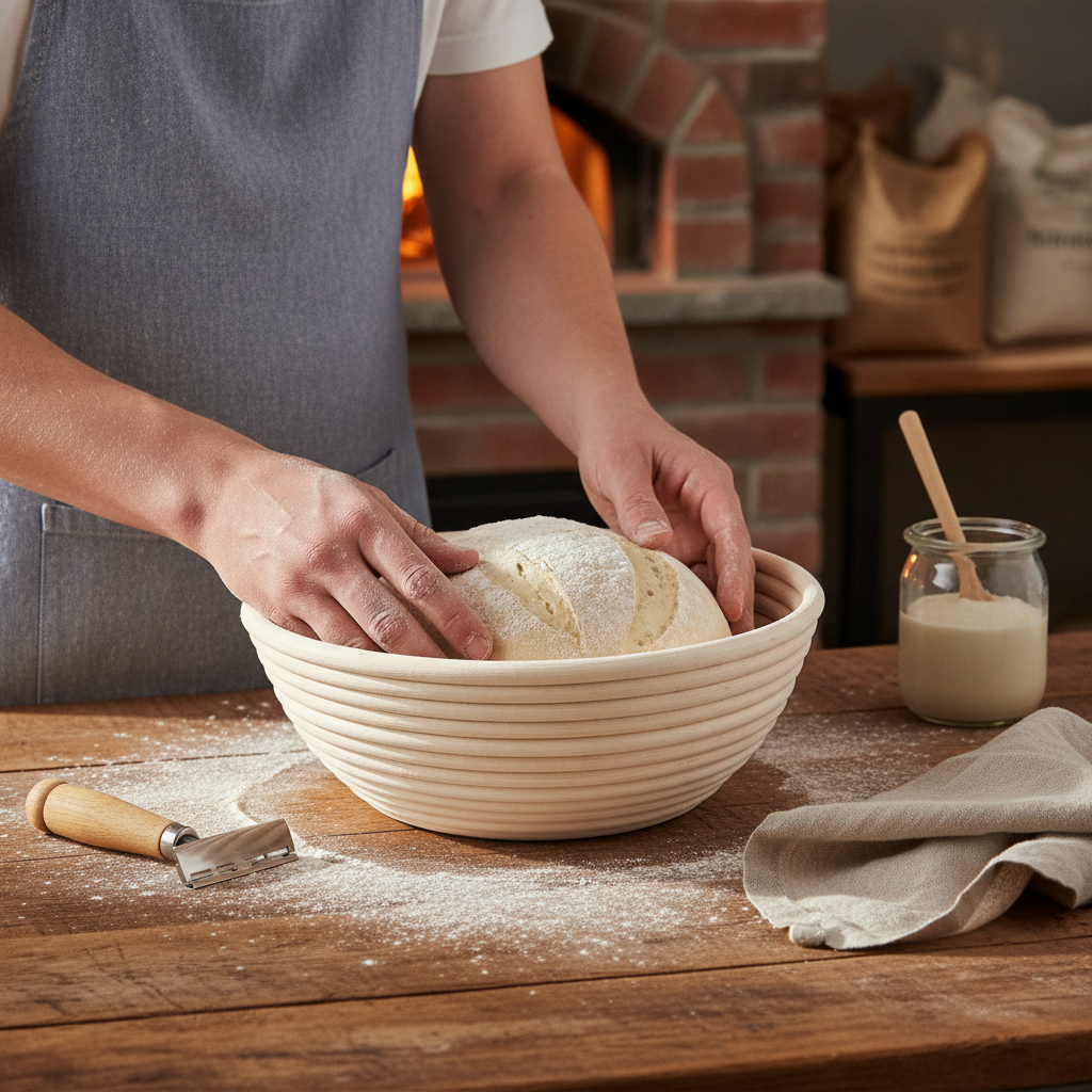 Rattan Round Proving Basket 1717ml for Artisan Bread Making