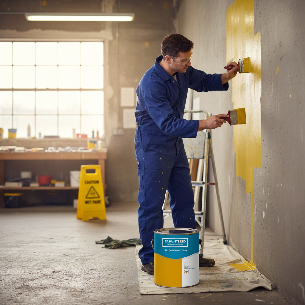 Premium High-Visibility Yellow Paint for Commercial Applications - Bold Maize Color for Safety Zones and Retail Environments