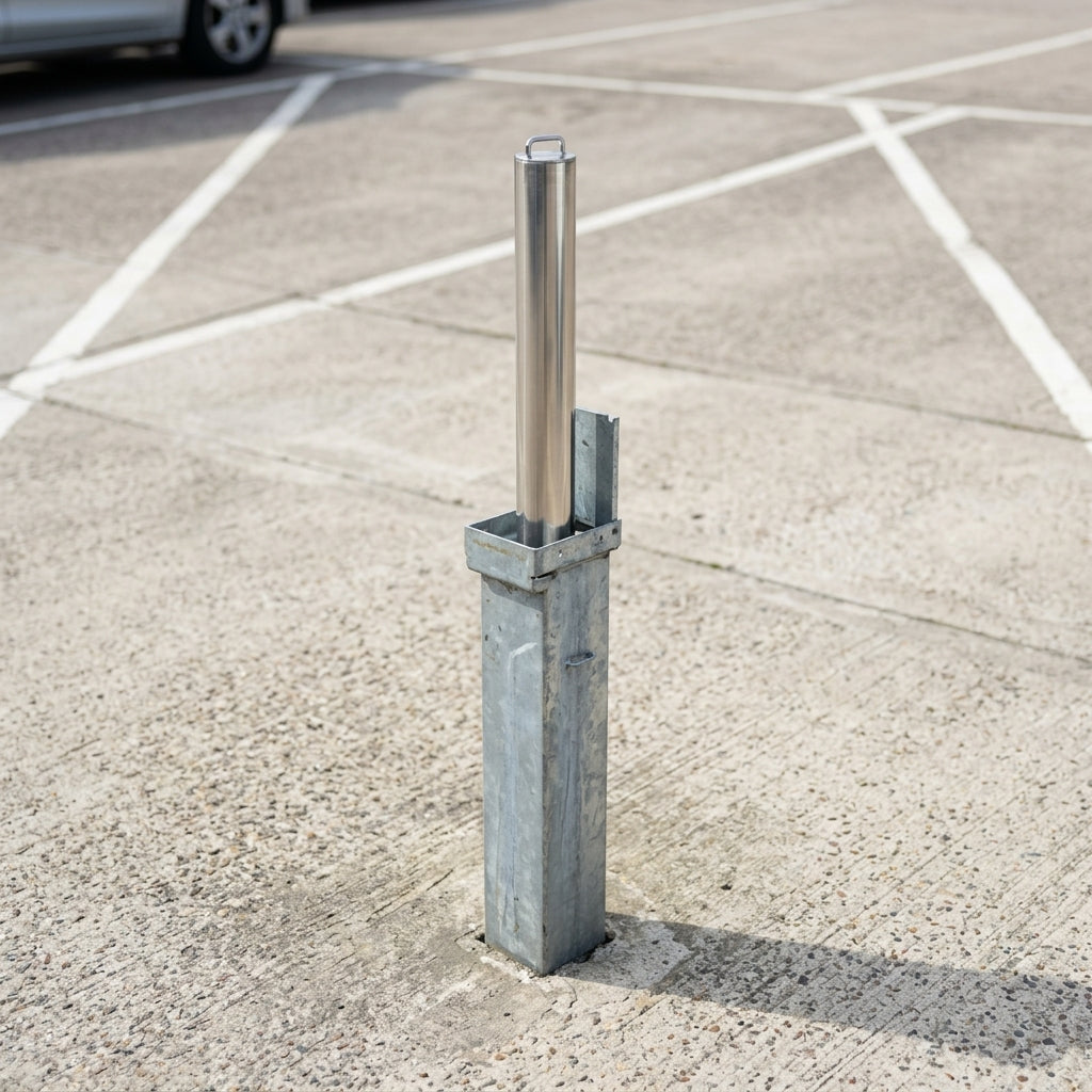 900mm lift assist telescopic bollard stainless steel