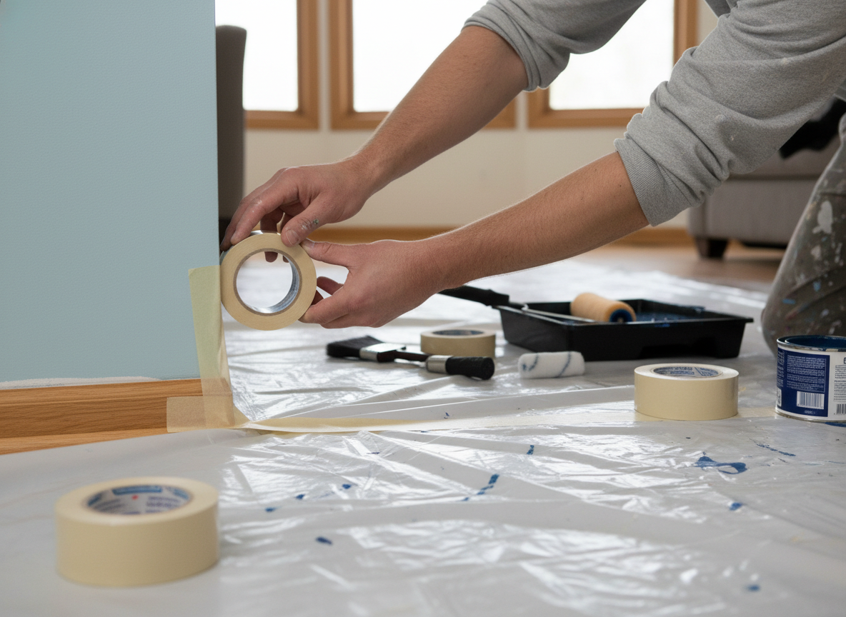 Premium Masking Tape for Painting - Ideal for Clean Edges and Easy Application - High-Quality Professional Grade for Industrial and Commercial Appl...