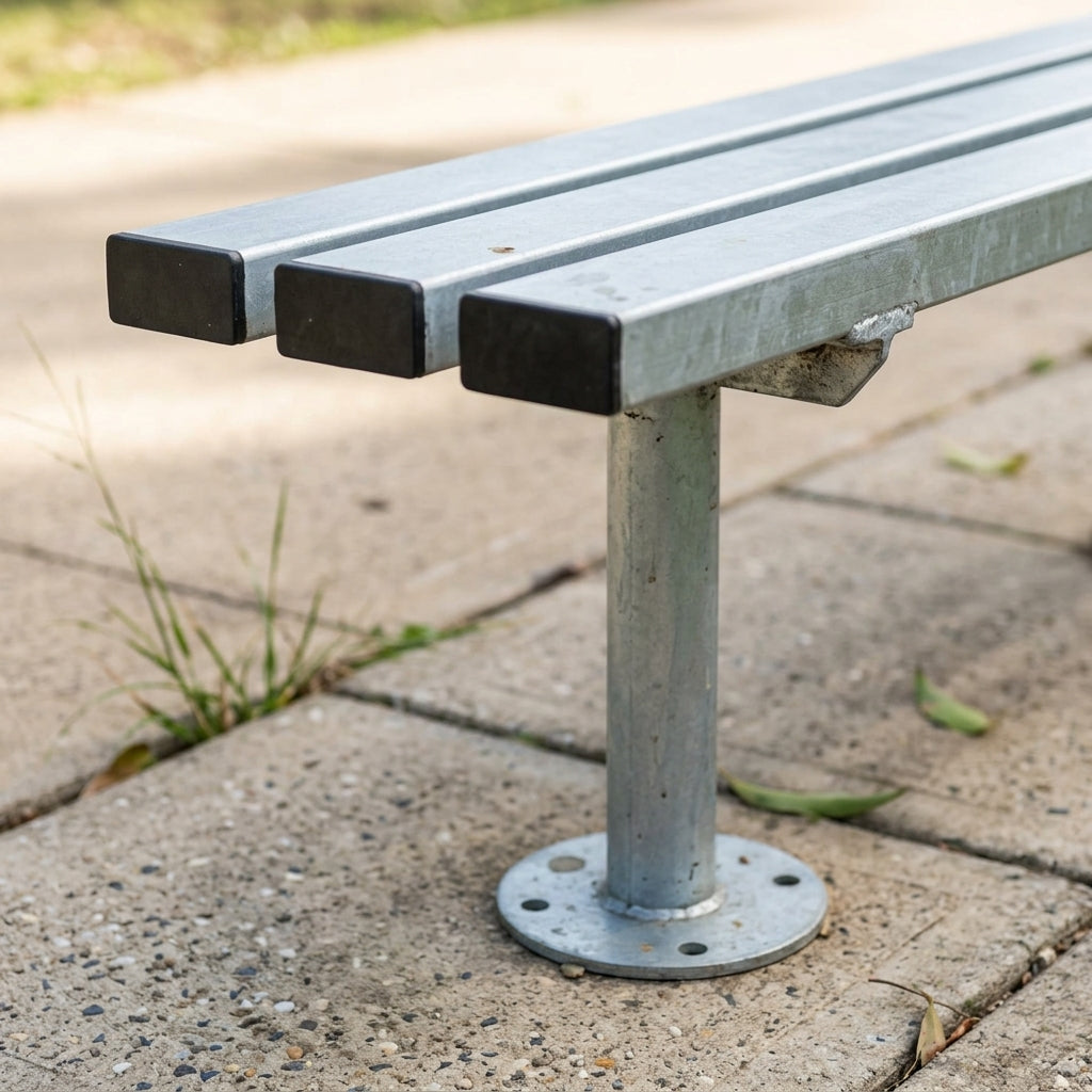 1200mm Mild Steel Outdoor Bench, Galvanised (view 2)