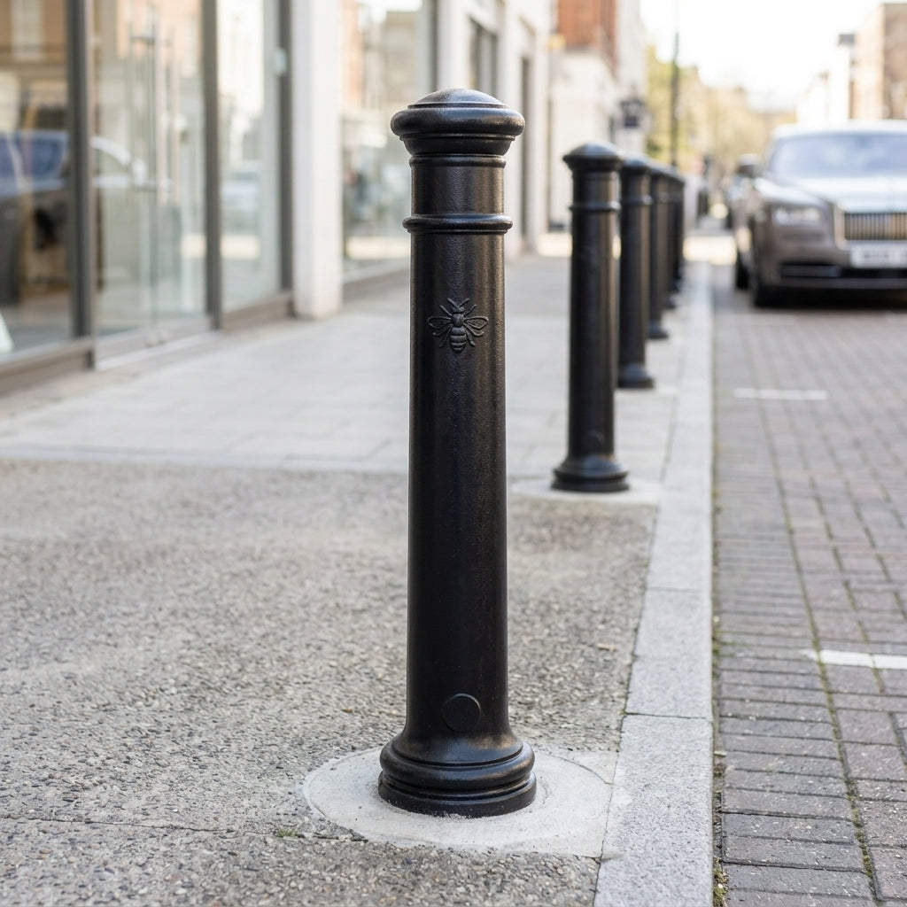 945mm Heritage Plastic Bollard Black Polyethylene