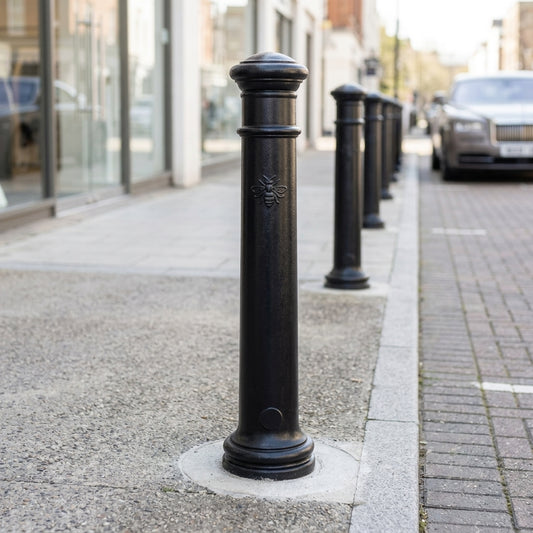 945mm Heritage Plastic Bollard Black Polyethylene