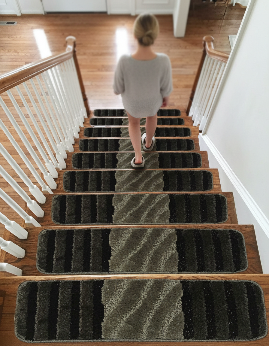 Premium Machine Washable Non-Slip Carpet Stair Treads with Antibacterial Properties, 22x67cm and 11mm Thickness