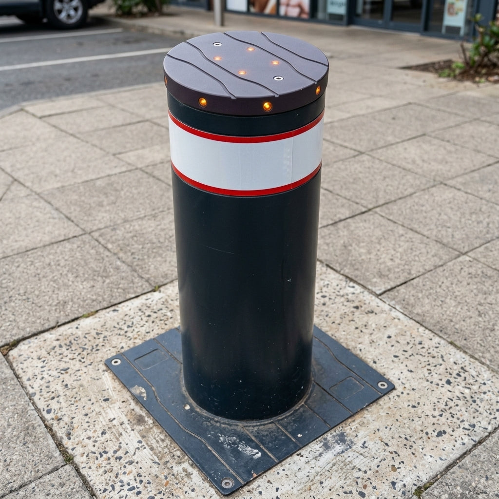 500–700mm electromechanical automatic bollard, painted steel or stainless (view 2)