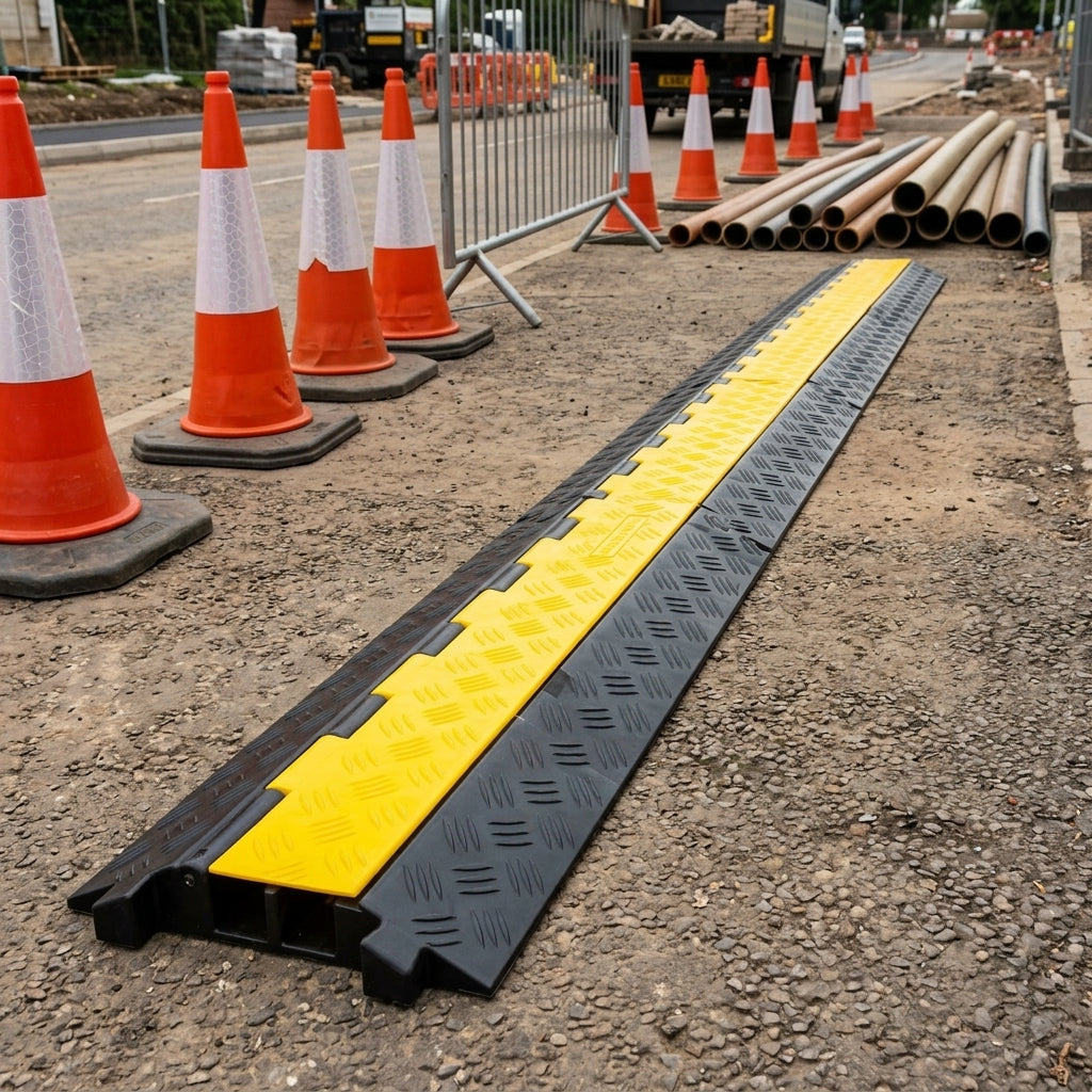 2-channel outdoor cable protector ramp, 1000mm