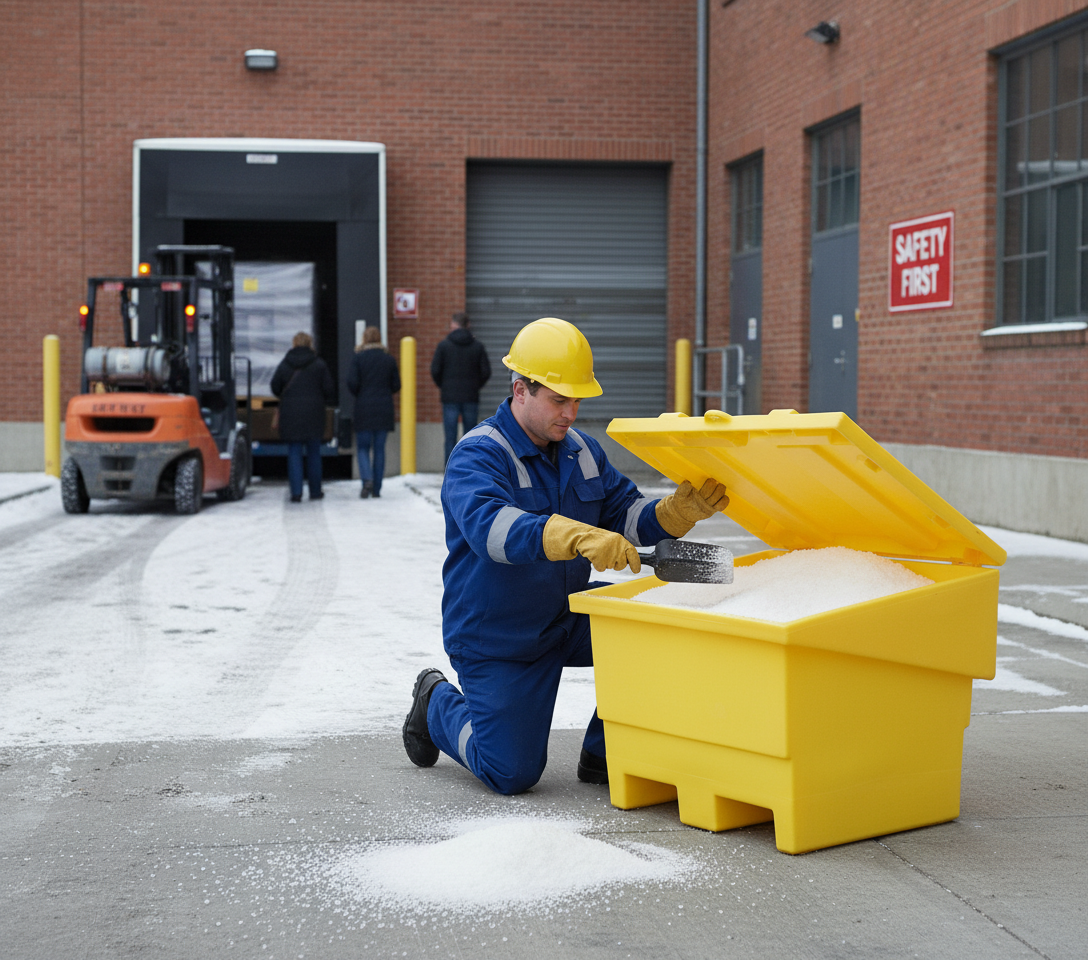 Rock Salt Bin with Lockable Lid - GRITBIN ||L865mm x W790mm x H820mm