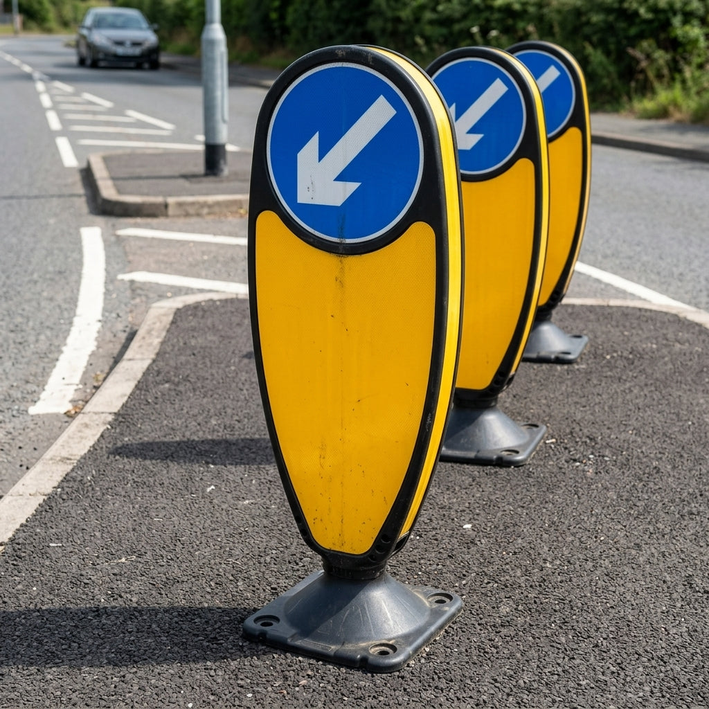 Flexible Keep Left Bollard with Night Owl reflectors