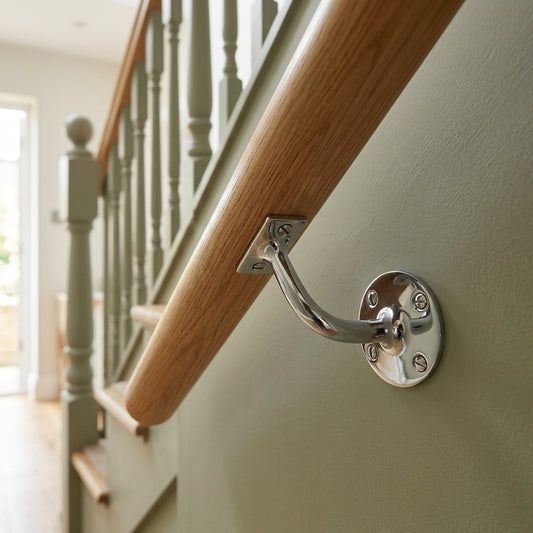 Wall Mounted Handrail Bracket 3.5mm x 30mm Screws Chrome Finish