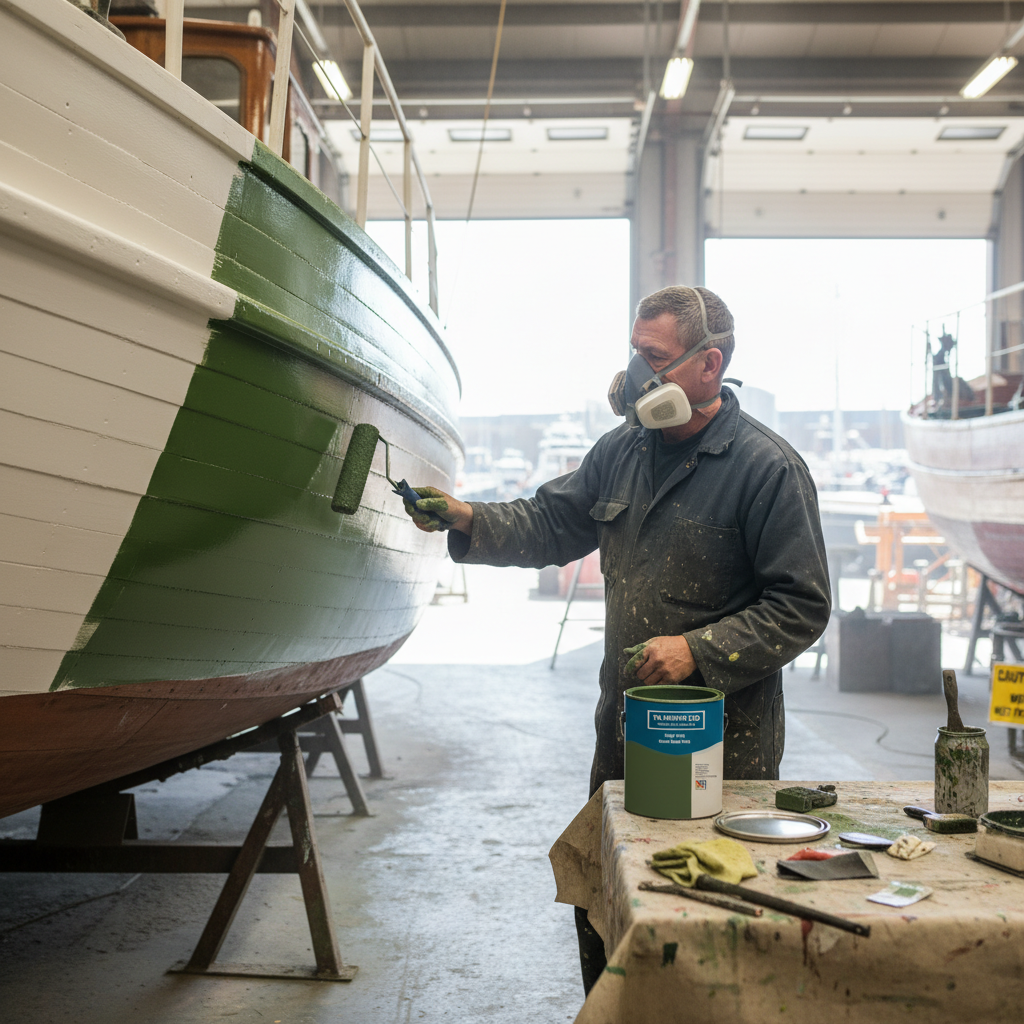 Premium Marine Boat & Barge Paint - High-Performance Green Enamel with Excellent Chemical Resistance and Weathering Protection