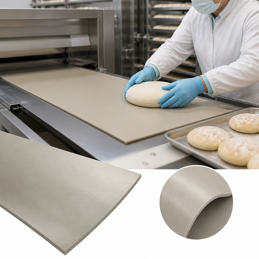 Beige FDA Compliant Fluoro-A Rubber Sheet for Food Contact Applications
