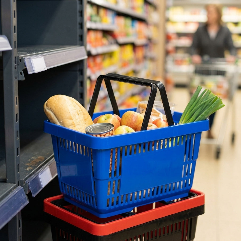 22L or 25L supermarket shopping basket, injection-moulded (view 2)